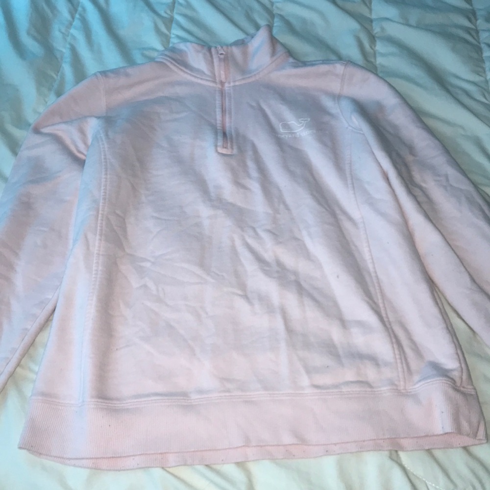 Vineyard Vines light pink quarter zip:)